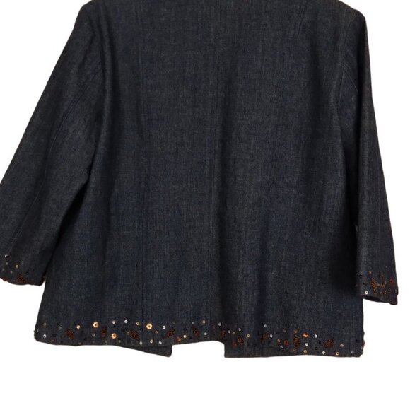Coldwater Creek | Embellished Denim Embroidered Beaded Jacket | Size PM - Picture 5 of 8